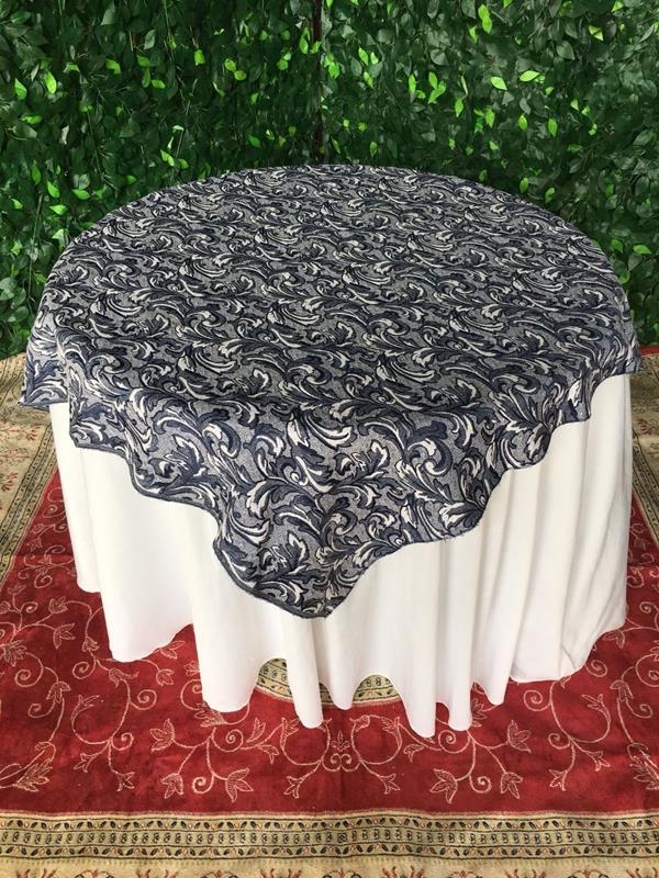 Cobre Mancha Jacquard Azul Marinho com Detalhes Cobre Mancha Jacquard Azul Marinho com Detalhes