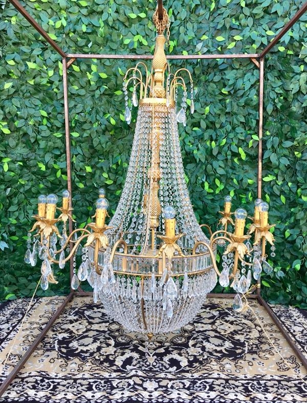 Lustre Dourado com 12 Lâmpadas Lustre Dourado com 12 Lâmpadas
