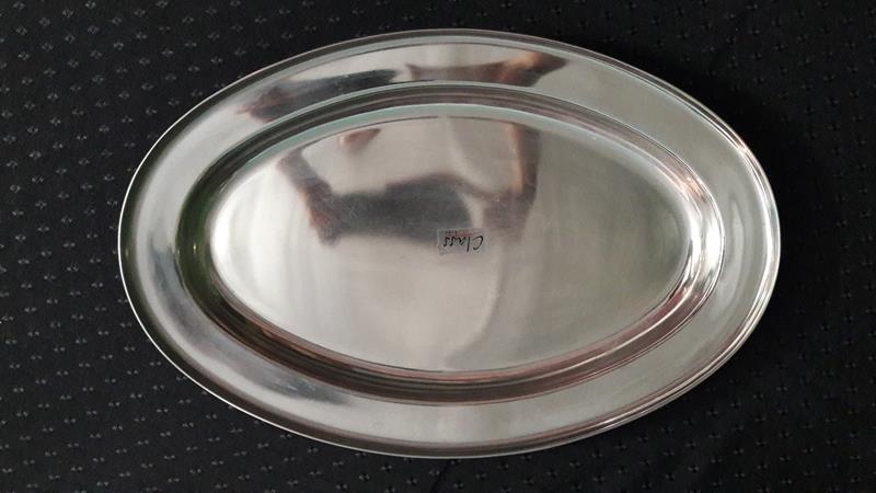 Travessa Média Inox Oval Funda Travessa Média Inox Oval Funda