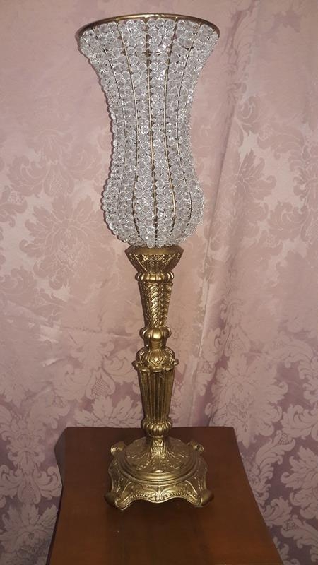 Vaso de Pé de Resina Grande Dourado com Pedras Vaso de Pé de Resina Grande Dourado com Pedras